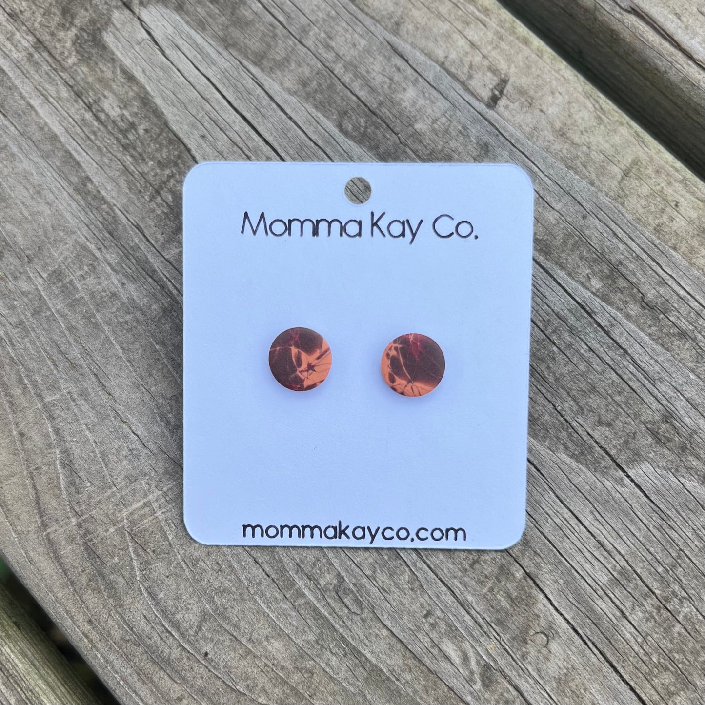 Colorful Fall Mokume Regular Mini Studs Polymer Clay Earrings