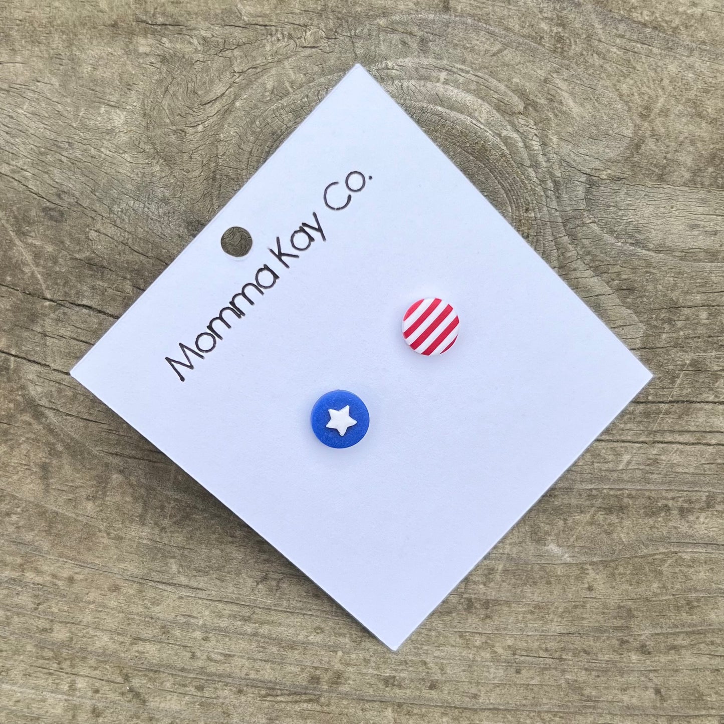 Mini Studs Stars And Stripes Polymer Clay Earrings