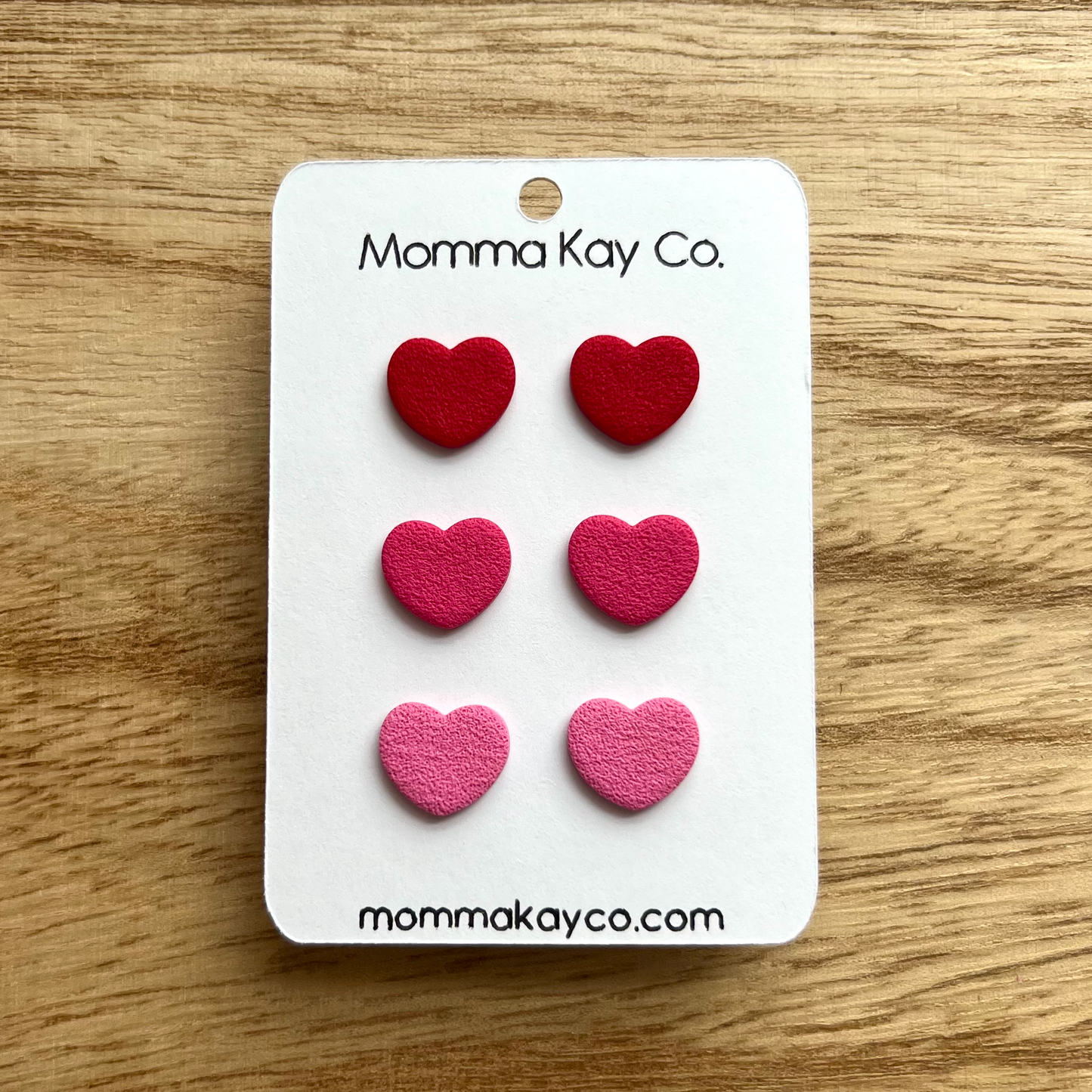 Textured Heart Stud Pack Polymer Clay Earrings
