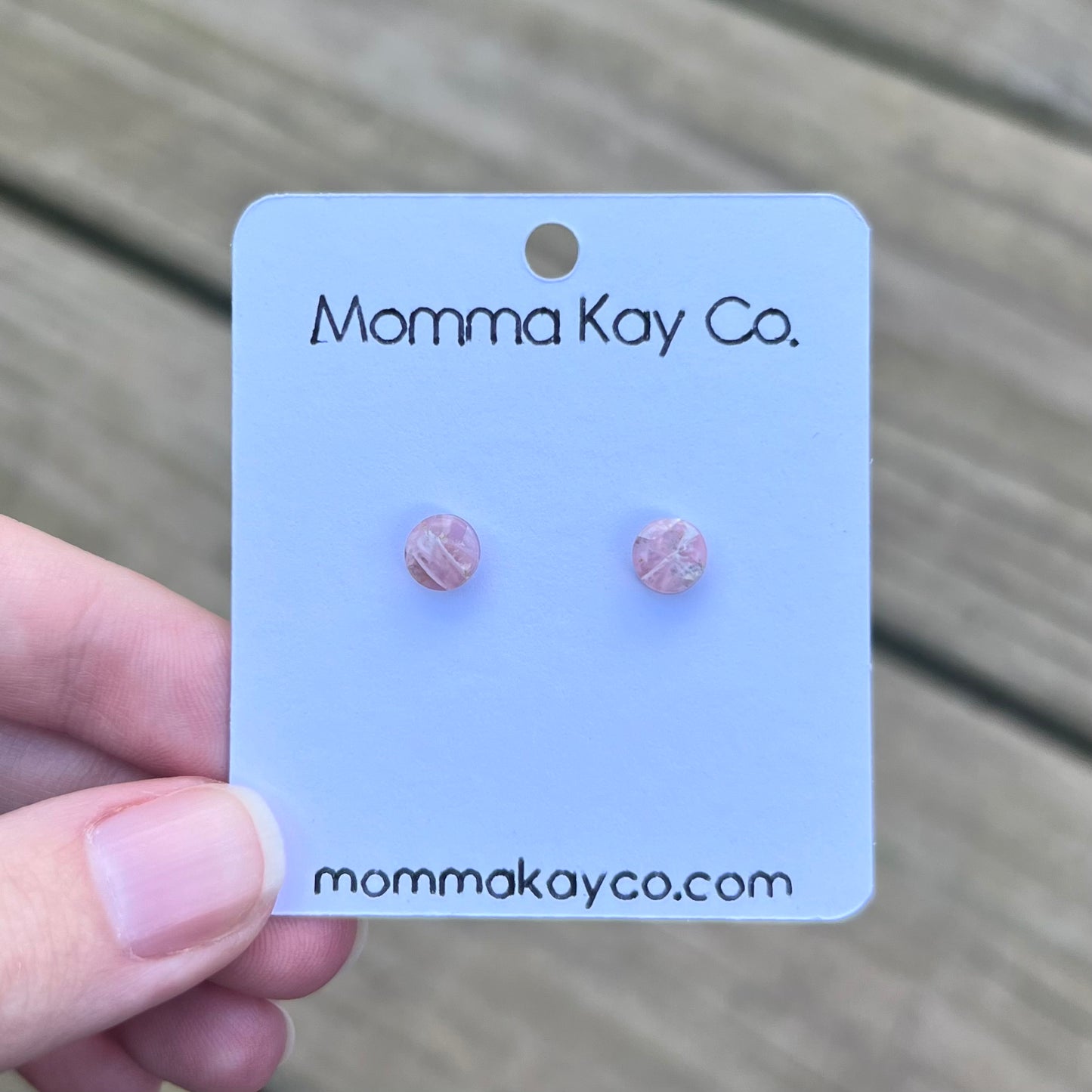 Pink Mica Marble Stud Pack Regular Mini Micro Studs Polymer Clay Earrings