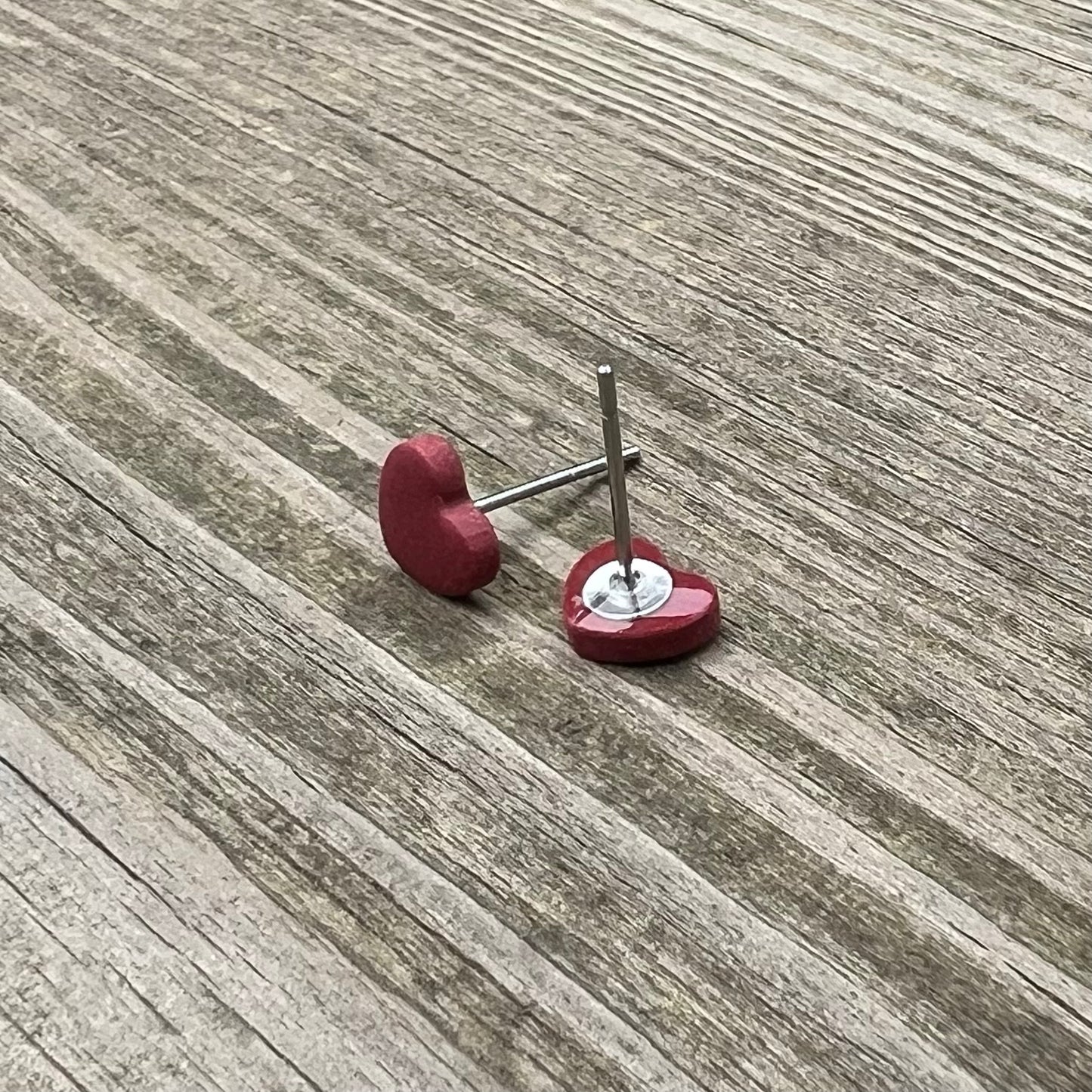 Colorful Fall Micro Heart Stud Pack Polymer Clay Earrings
