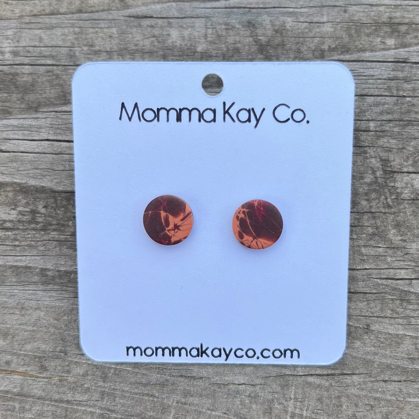 Colorful Fall Mokume Regular Mini Studs Polymer Clay Earrings