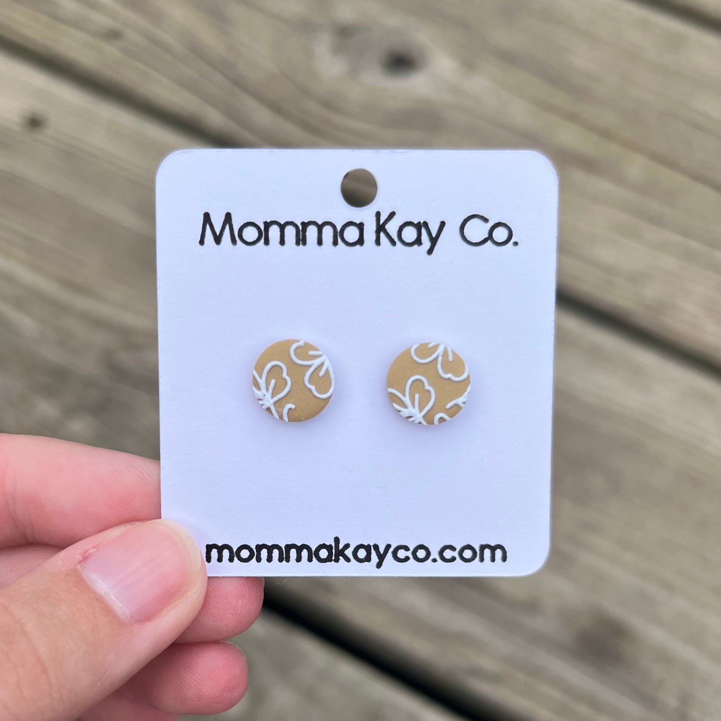 Fall Floral Neutral Studs Polymer Clay Earrings