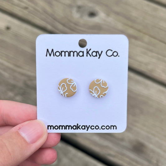 Fall Floral Neutral Studs Polymer Clay Earrings