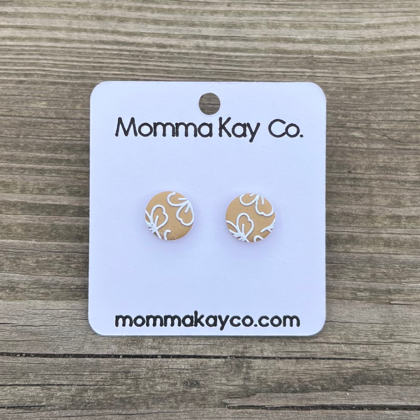 Fall Floral Neutral Studs Polymer Clay Earrings