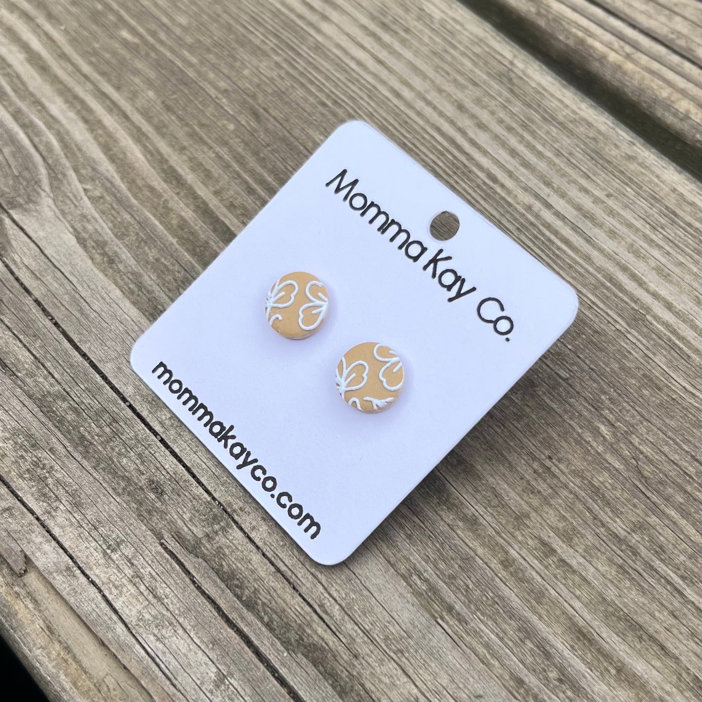 Fall Floral Neutral Studs Polymer Clay Earrings