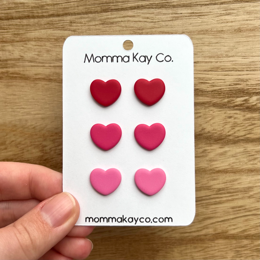 Heart Stud Pack Polymer Clay Earrings