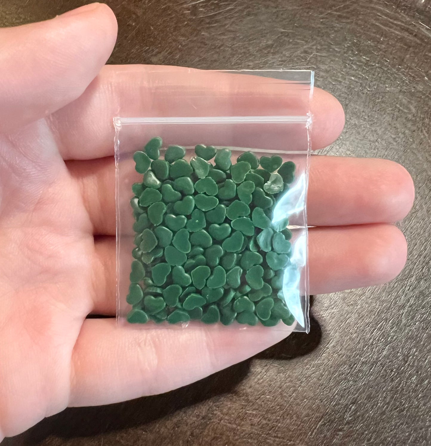 Christmas Green Heart Clay Sprinkles (3g)