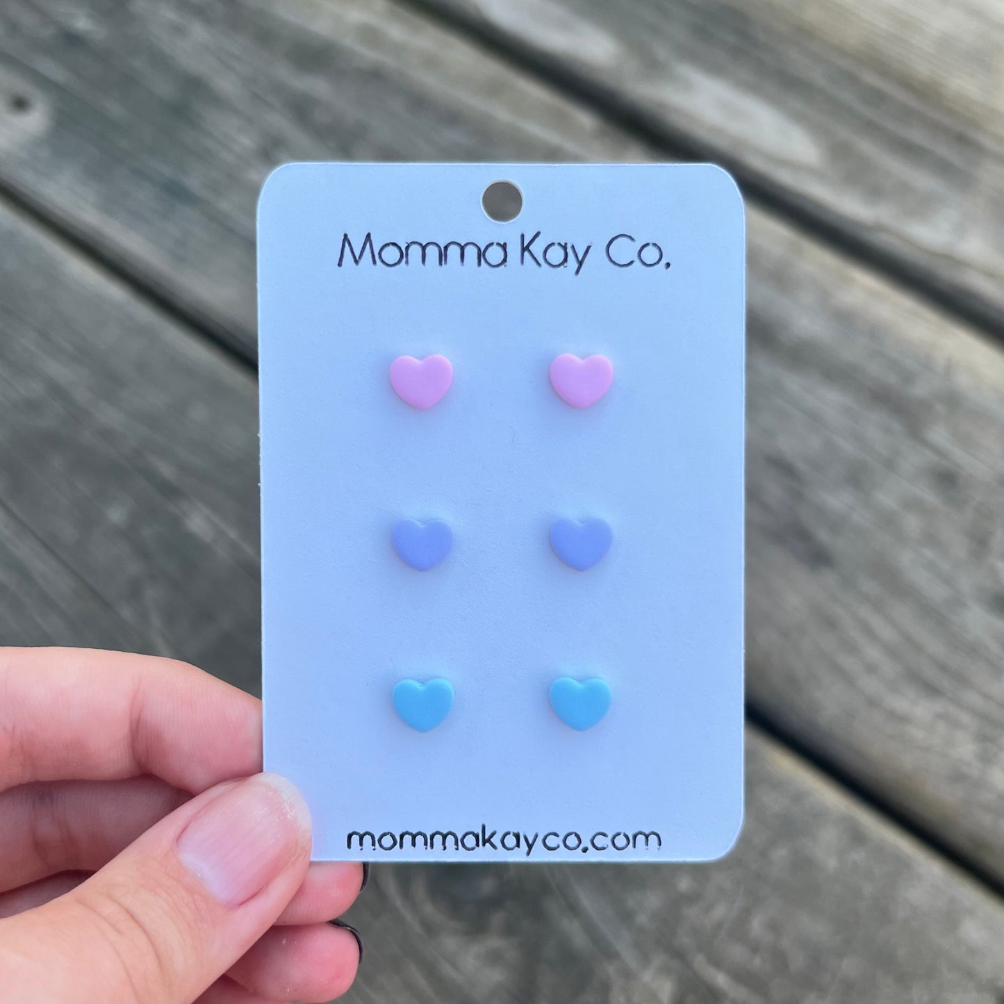 Micro Heart Stud Pack Cotton Candy Cloud Collection Polymer Clay Earrings