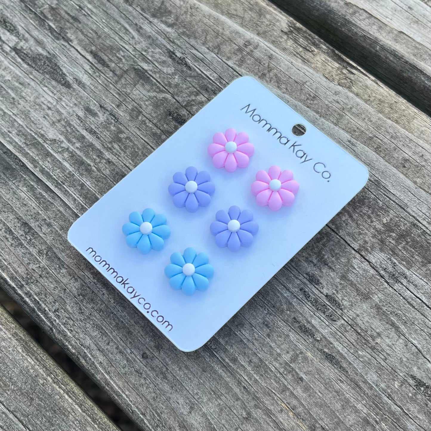 Daisy Flower Studs Cotton Candy Cloud Collection Polymer Clay Earrings