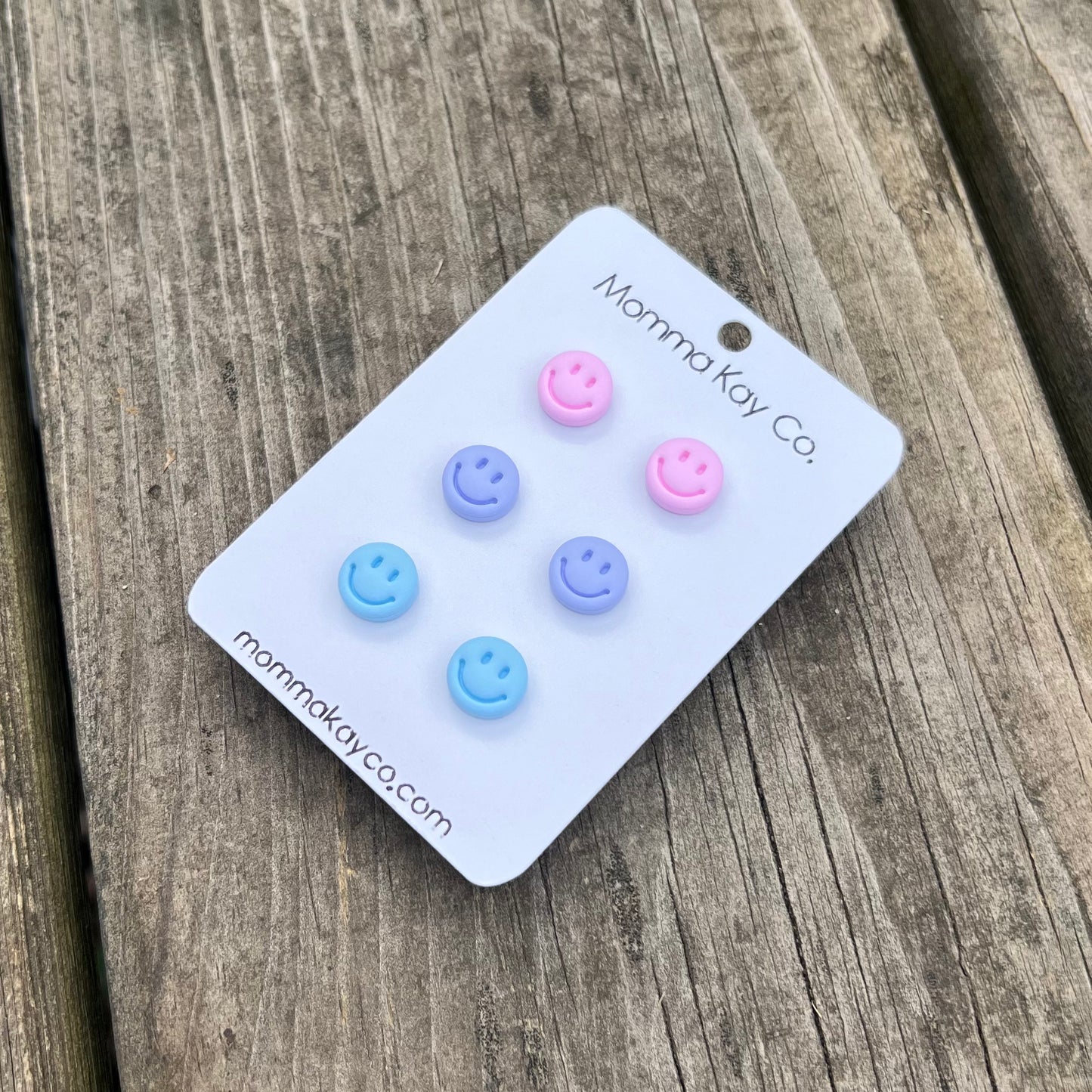 Smiley Studs Cotton Candy Cloud Collection Polymer Clay Earrings