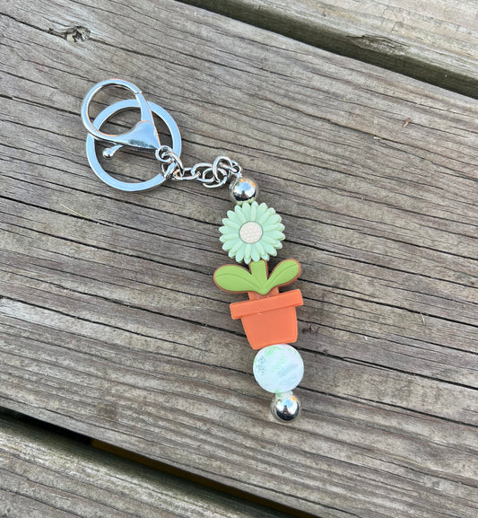 Mini Green Flower Keychain