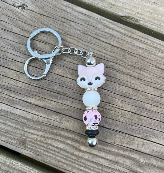 Mini Pink Fox Keychain