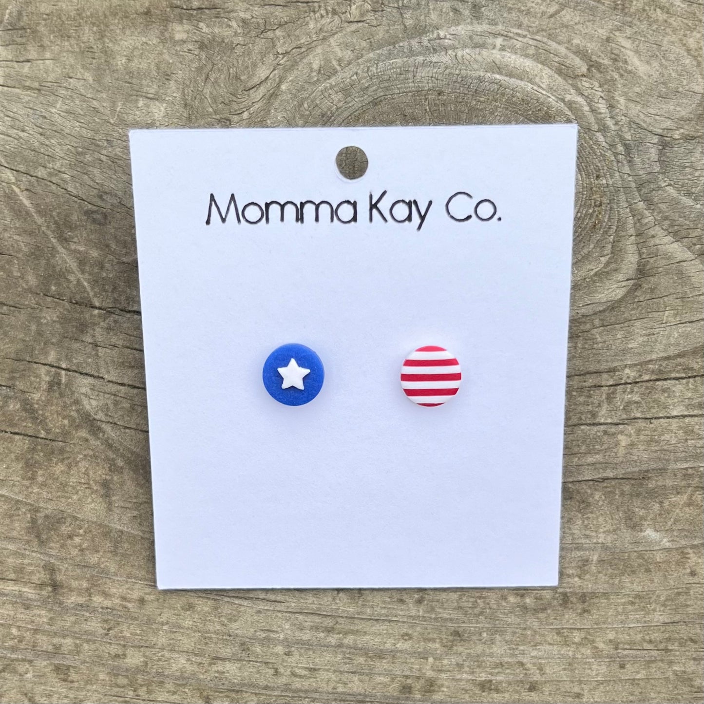 Mini Studs Stars And Stripes Polymer Clay Earrings