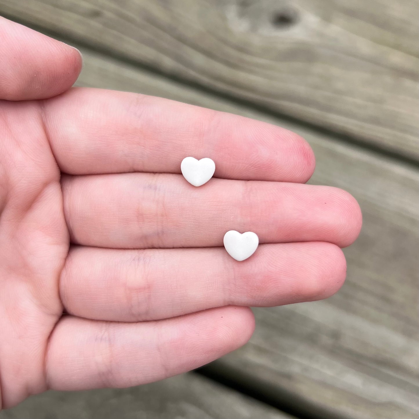 Neutral Micro Hearts Stud Pack Polymer Clay Earrings