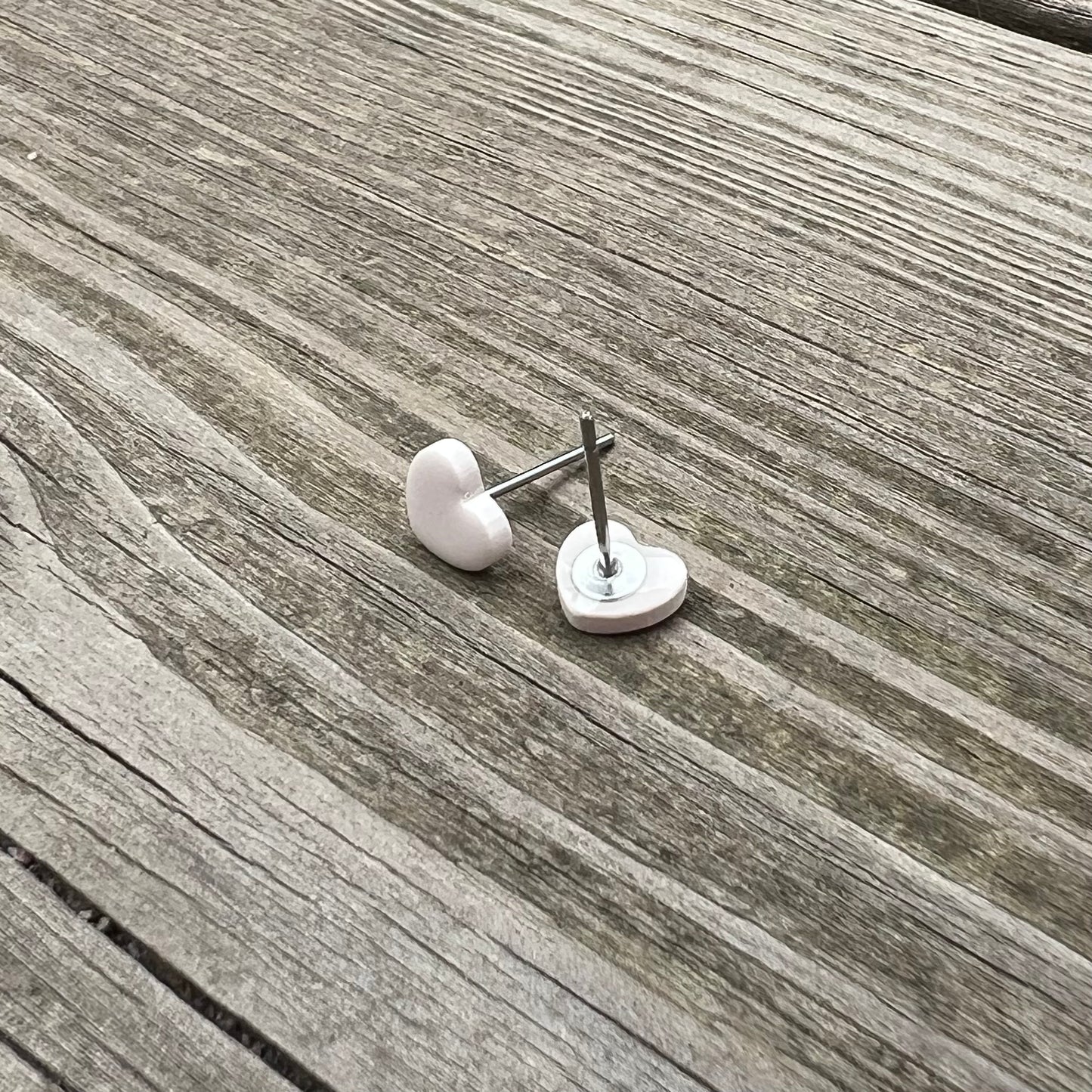 Neutral Micro Hearts Stud Pack Polymer Clay Earrings