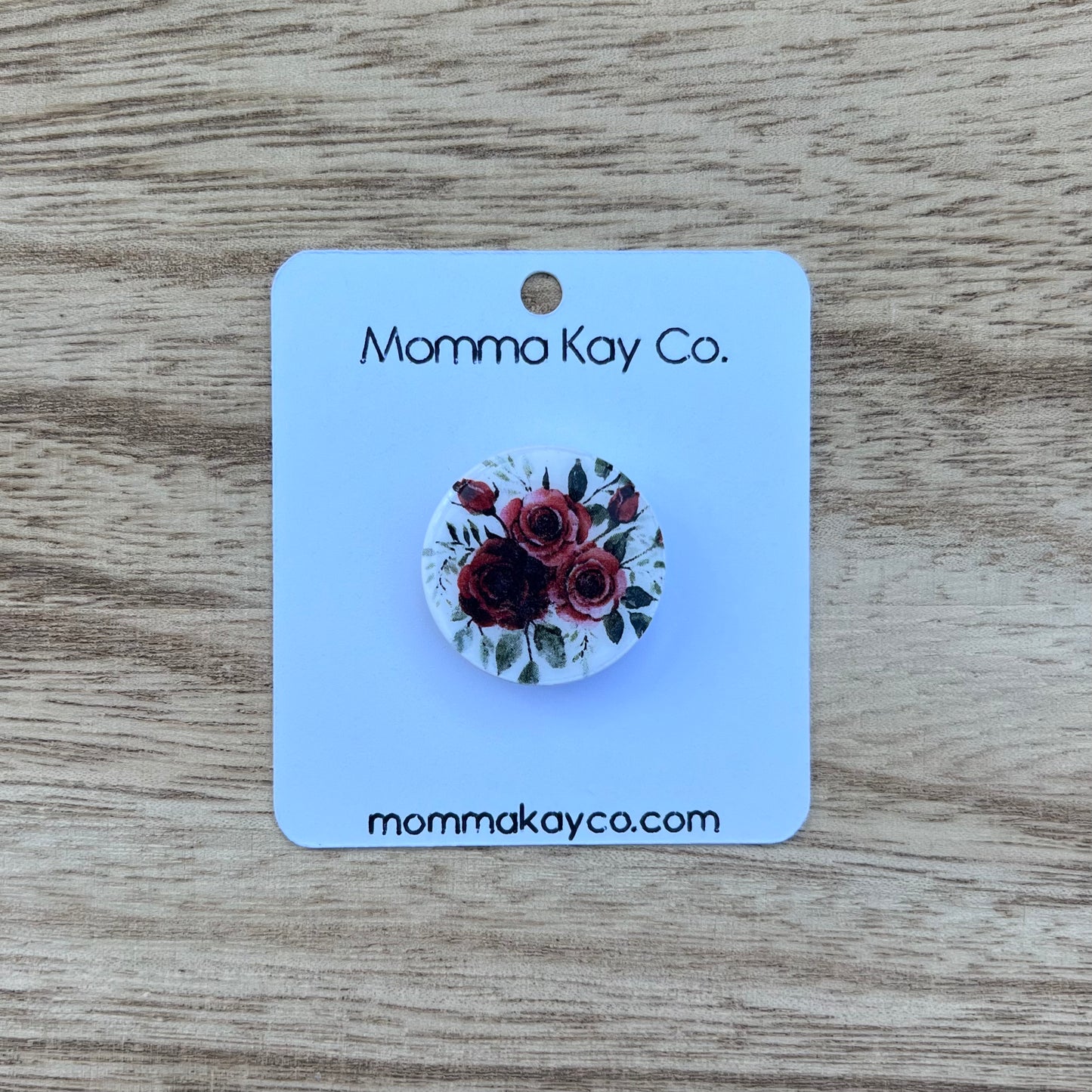 Rose Bouquet Floral Circle Magnet Polymer Clay