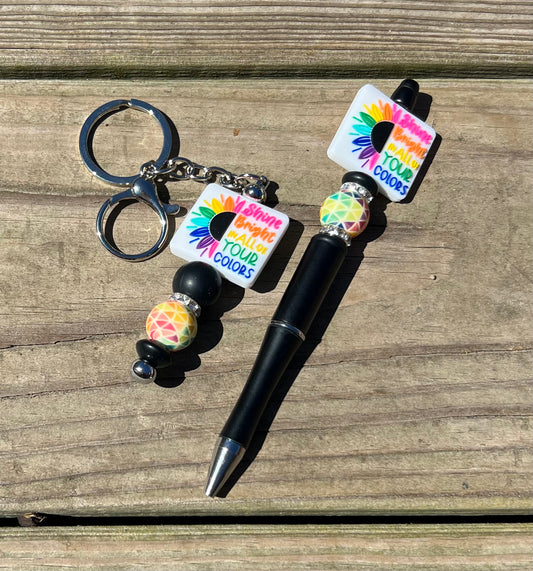 Shine Bright In All Of Your Colors Pen Keychain Bundle